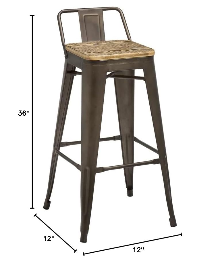 Neos Modern Furniture Gunmetal 30&quot; Metal Barstool with Backrests Set of 4