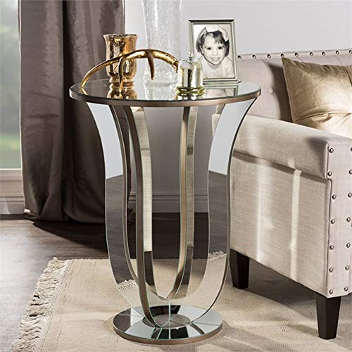 Baxton Studio Mirrored Accent Side Table - Thumbnail 4
