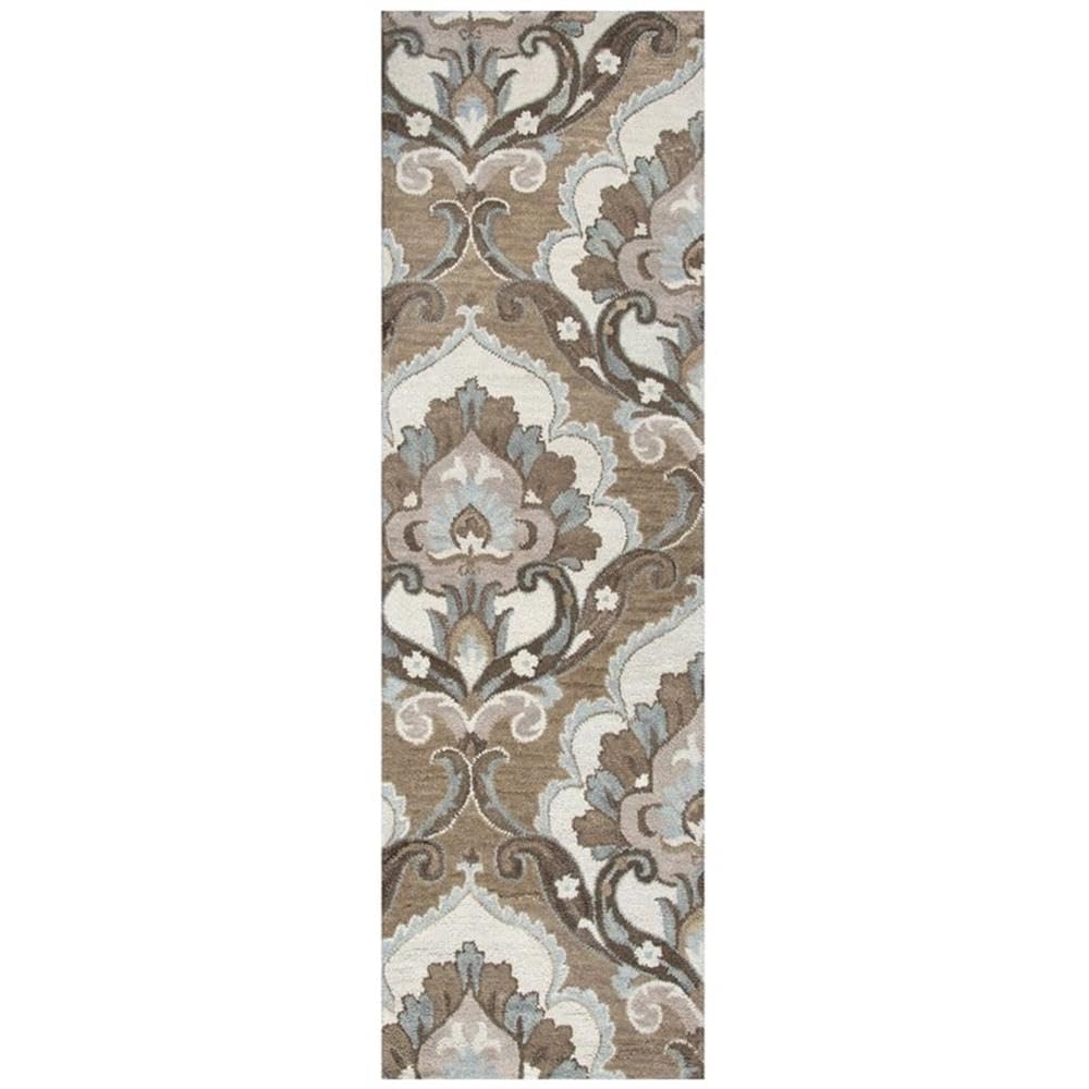 Rizzy Home Alora Decor Napoli 2'6" X 10' Medallion Mocha/Ivory Hand-Tufted Area Rug