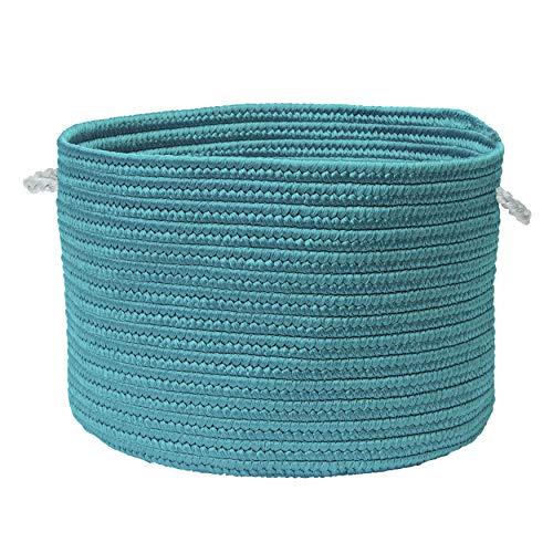 Colonial Mills Colorful Braided Toy Basket, 16&quot;X16&quot;X10&quot;, Aquamarine