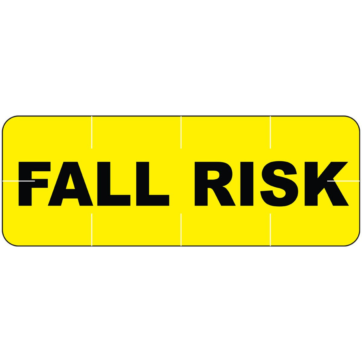 Alert Bands 59713051 Label Poly Fall Risk Pre-Printed, State Standardization, 11/16' Width, 1/4' Length, Yellow, Pack Of 250