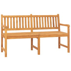 vidaXL Brown 3-Seater Garden Bench with Pop-Up Table - Solid Teak Wood - Farmhouse Style Outdoor Patio Pool Deck Furniture with Armrests and Backrest - 59.1" x 24.6" x 35.4"