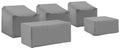 Crosley Furniture Patio Furniture Covers, Waterproof 5-Piece Cover Set for Outdoor Sectional Sofa Sets, Gray