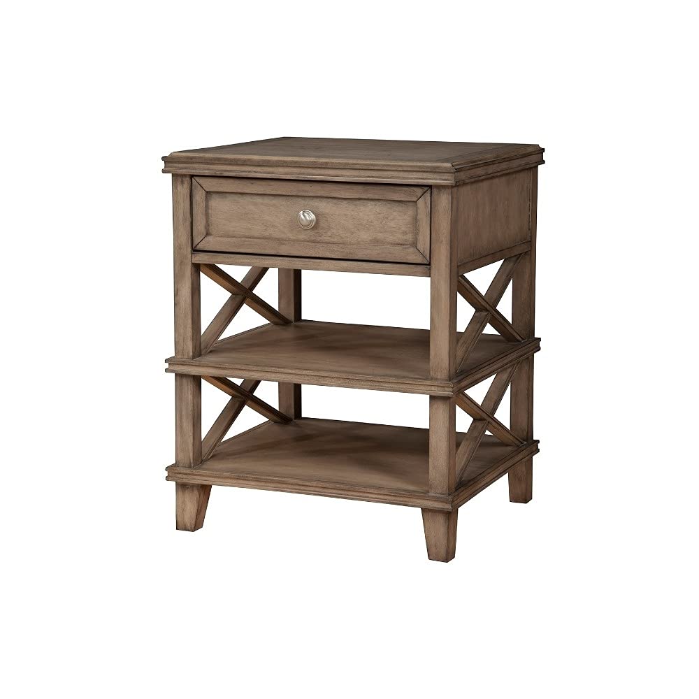 Alpine Furniture Potter 1 Drawer Nightstand, French Truffle