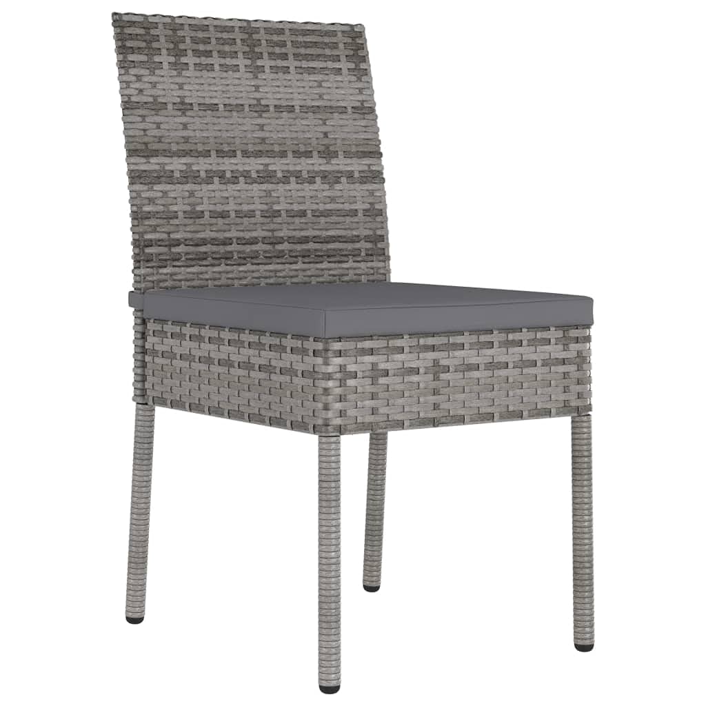 Patio Dining Chairs 4 pcs Poly Rattan Gray