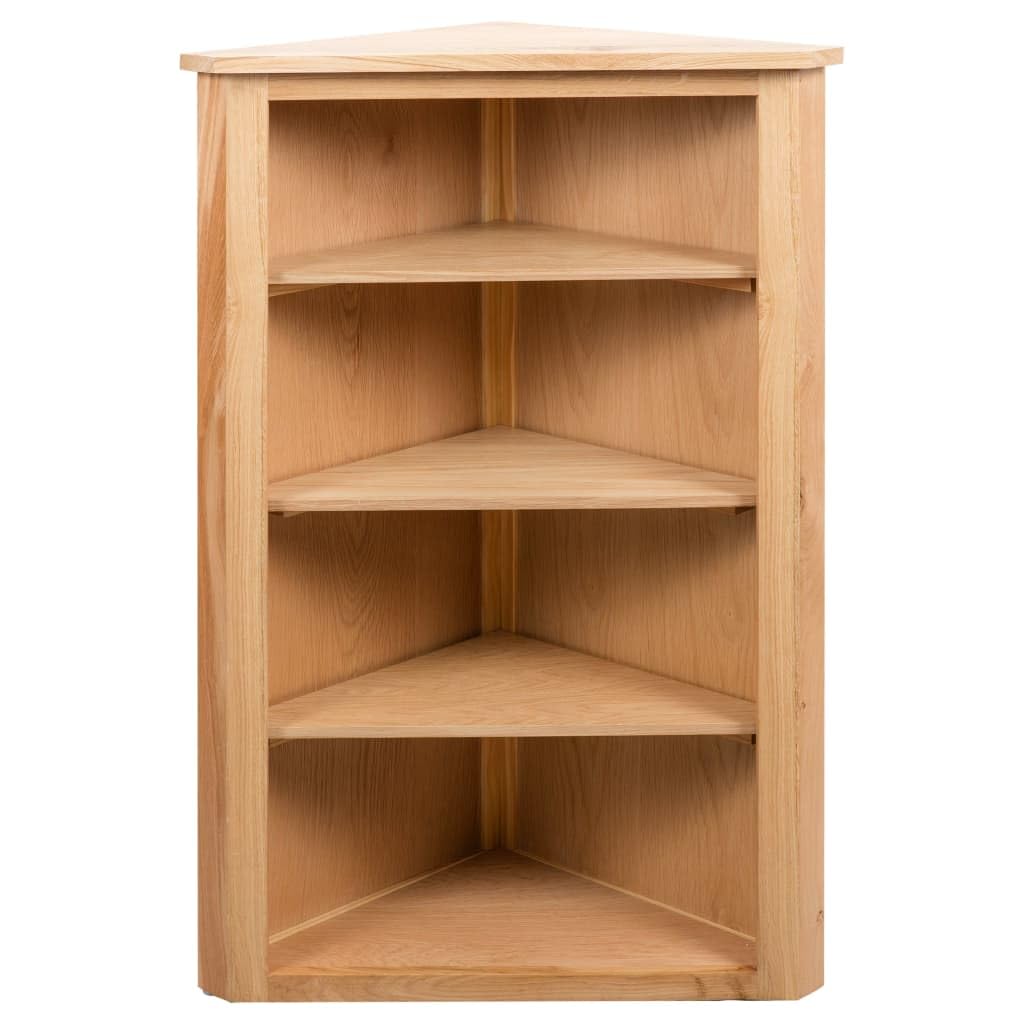 vidaXL Solid Oak Wood Corner Shelf