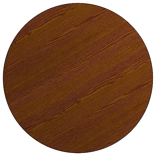 Flash Furniture Wren 48'' Round Oak HP Laminate Activity Table - Height Adjustable Short Legs