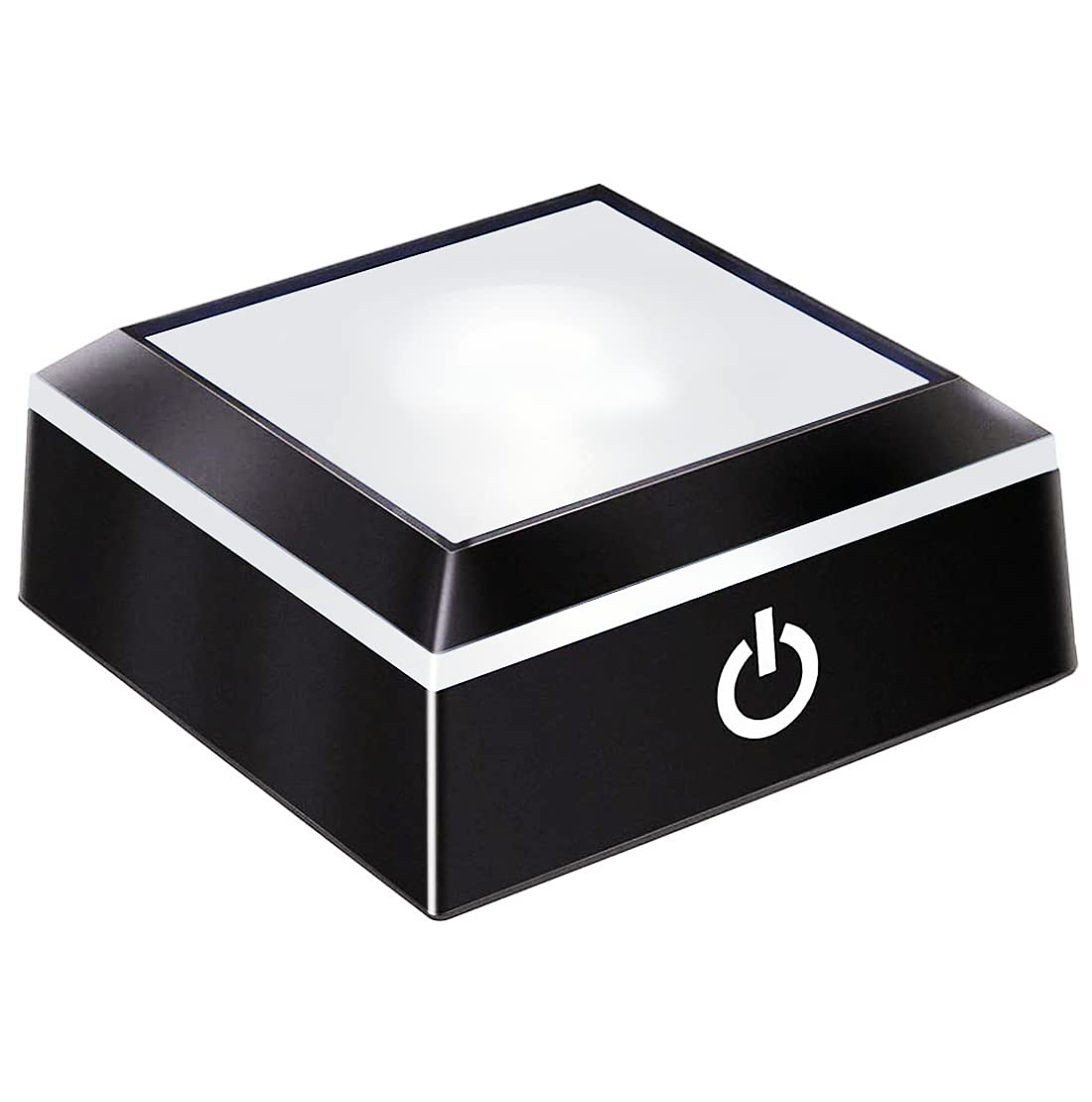 EUSTUMA LED Light Base Non-Slip Square Display Stand In A Variety of Colors,Suitable for Glass Crystal Spherical Artwork (Flat T