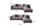 American Furniture Classics Model 8-A317-K Casual Comfort Series Charcoal and Black L Shaped Sectional Sofa with 8 Back Pillows and 2 Accent Pillows