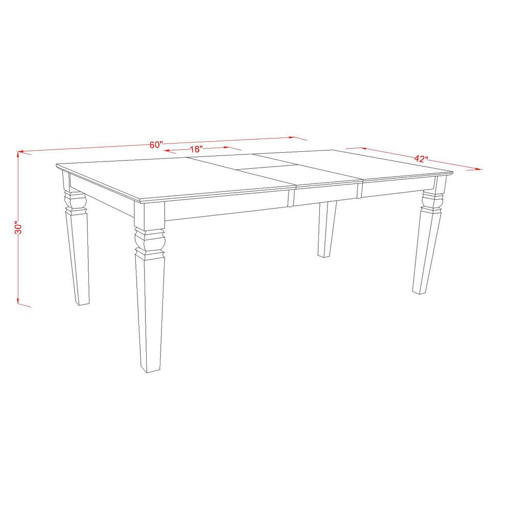 East West Furniture WEAN5-BLK-C 5 Piece Kitchen Table Set Includes a Rectangle Dining Room Table with Butterfly Leaf and 4 Linen Fabric Upholstered Chairs, 42x60 Inch, Black