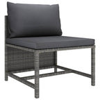 vidaXL 3 Piece Patio Sofa Set - Weather-Resistant Outdoor Furniture with Cushions, Durable PE Rattan Construction and Easy Maintenance Components - Grey.