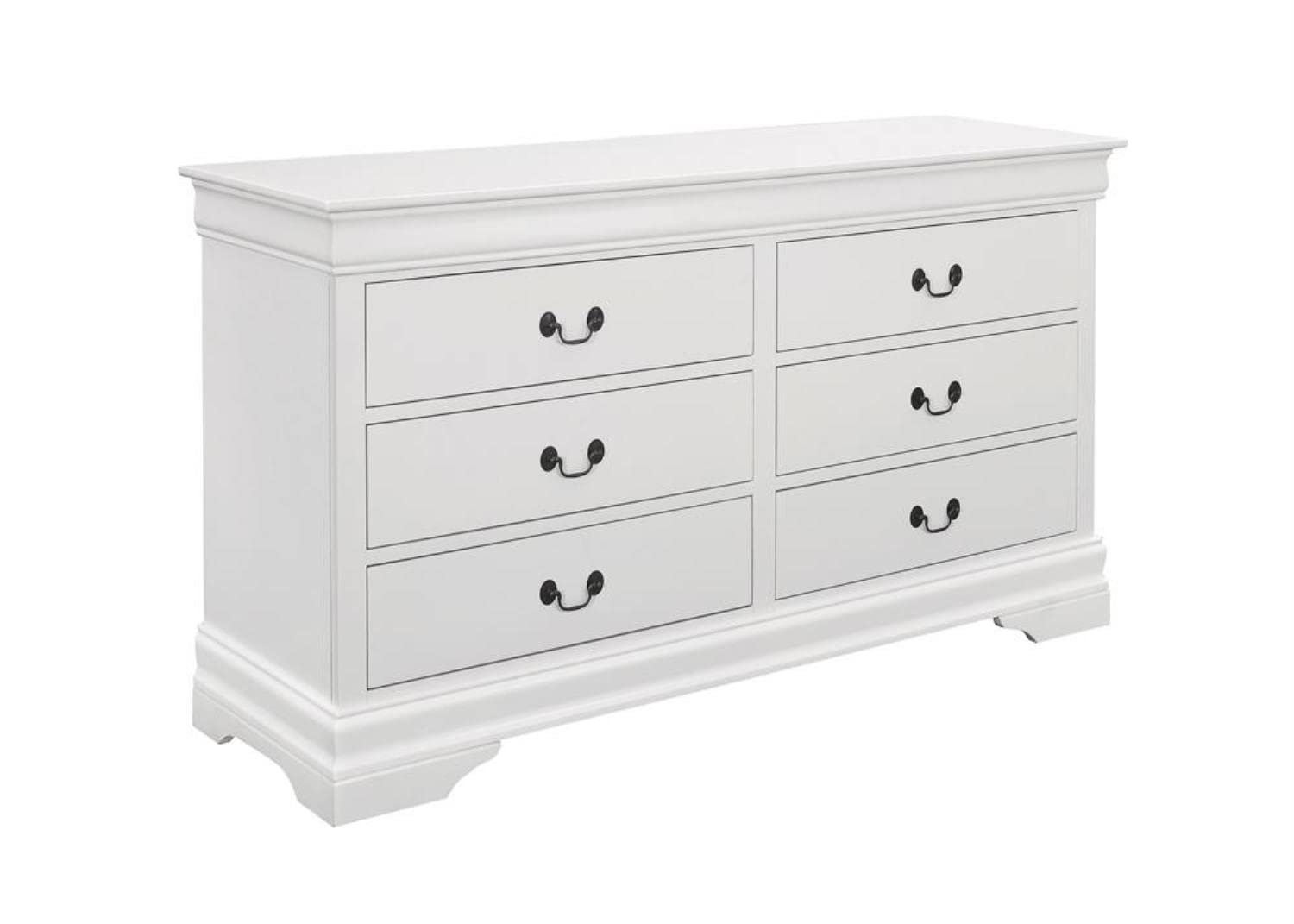 Coaster Furniture Louis Philippe 6-Drawer Dresser White 204693