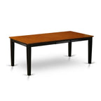 East West Furniture QUNI9-BCH-W 9 Piece Dining Room Table Set Includes a Rectangle Kitchen Table with Butterfly Leaf and 8 Dining Chairs, 40x78 Inch, Black & Cherry