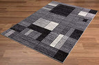 HomeRoots Grey 100% Twisted Polyester 7â€ x 9â€ Gray Distressed Geometric Area Rug