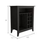 Mojito Bar Cabinet, 1 Open Drawer, 1 Open Shelf, Black