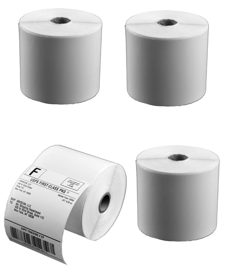 Sl450 4X6 Shipping Label In 4 Rolls (450 Pages Per Roll) For Arkscan Printers, And Compatible With Other Printers Including Zebr