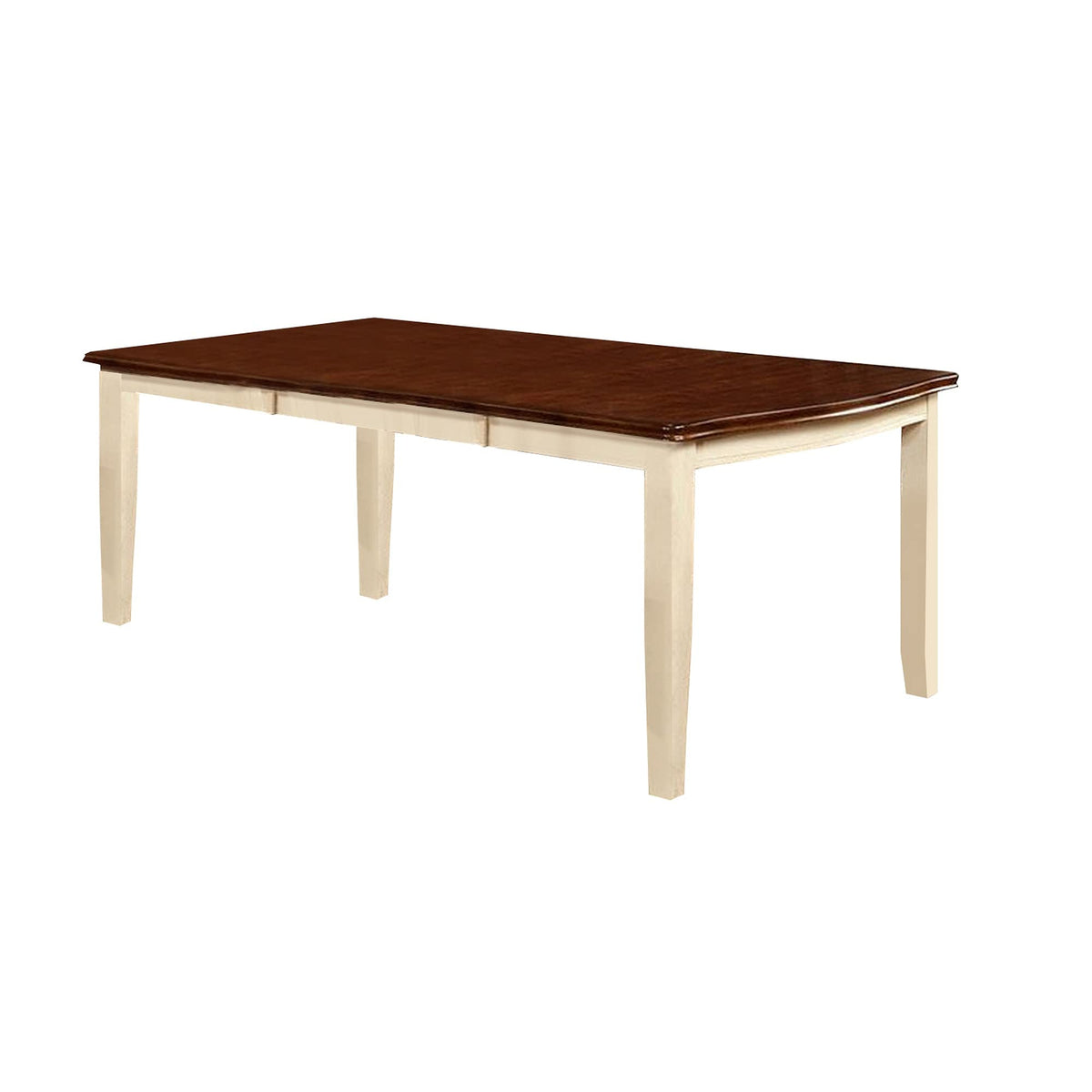 Benjara 78 Inches Dining Table With Leaf Extension, Brown And White