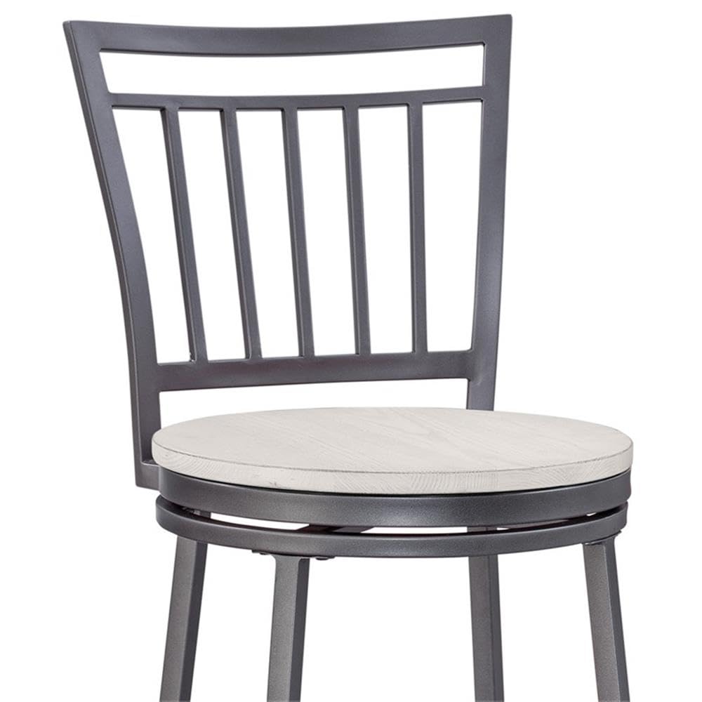 American Woodcrafters Jacey Gray Metal Swivel 30-inch Seat Height Bar Stool