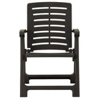 vidaXL 4X Garden Chairs Outdoor Patio Terrace Backyard Yard Seating Seat Summer Armchair Sitting Dinner Dining Chairs Furniture Plastic Anthracite