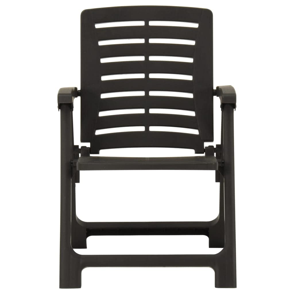 vidaXL 4X Garden Chairs Outdoor Patio Terrace Backyard Yard Seating Seat Summer Armchair Sitting Dinner Dining Chairs Furniture Plastic Anthracite