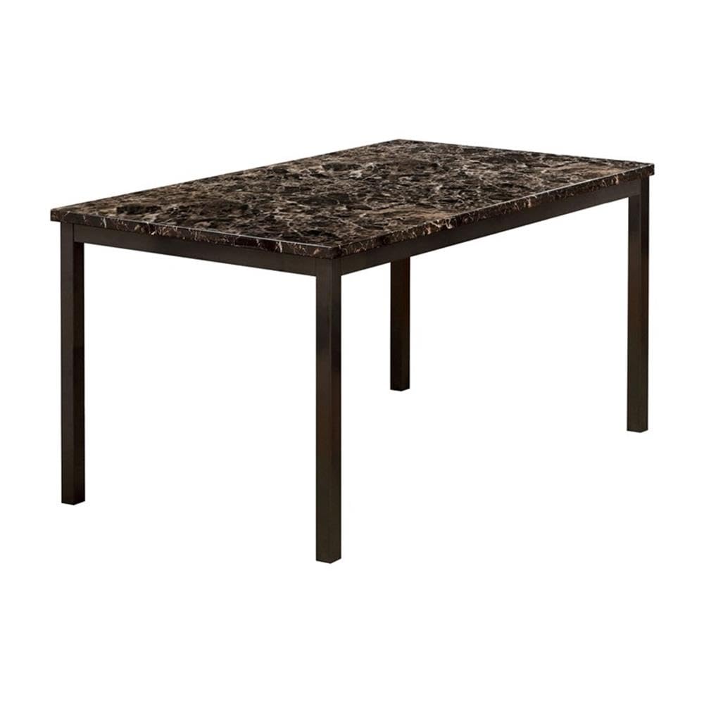 Furniture of America Casella Faux Marble Top Dining Table, 60-Inch