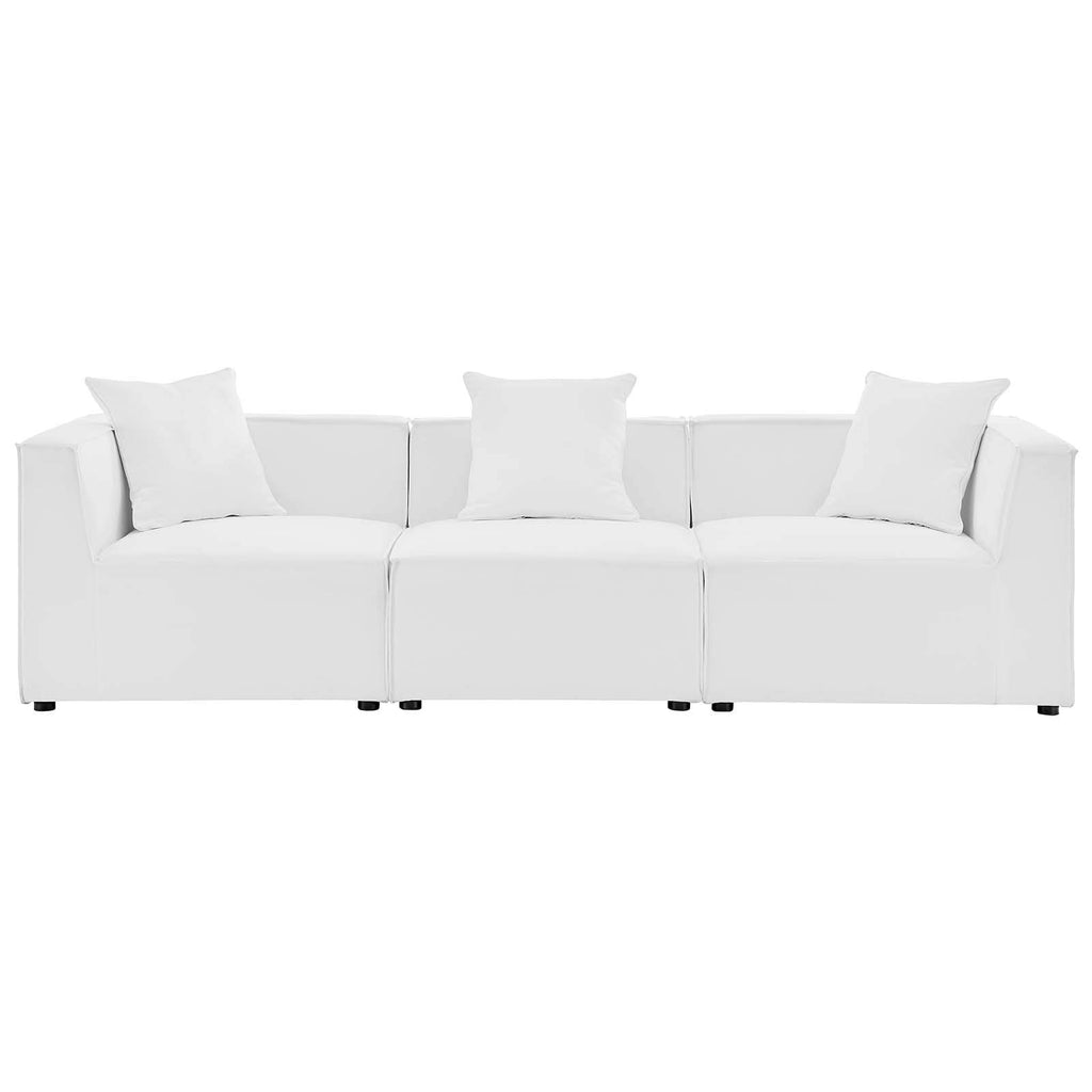 Modway Eei-4379-Whi Saybrook Outdoor Patio Upholstered 3-Piece Sectional Sofa, White
