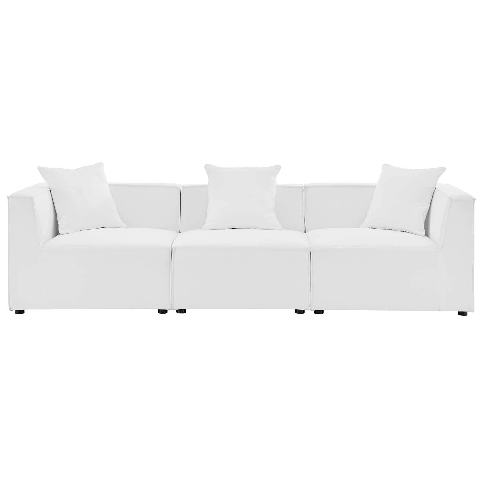 Modway Eei-4379-Whi Saybrook Outdoor Patio Upholstered 3-Piece Sectional Sofa, White