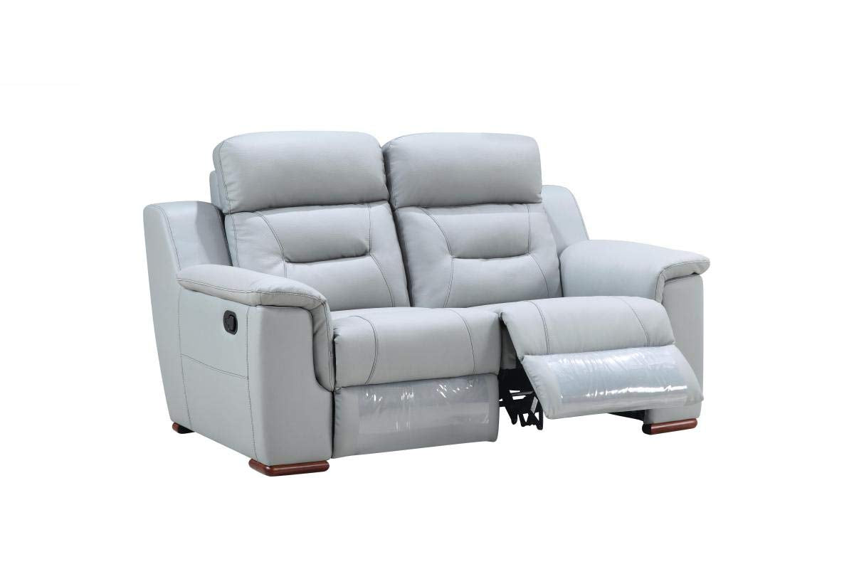 HomeRoots 67'' X 41'' X 41'' Modern Gray Leather Loveseat