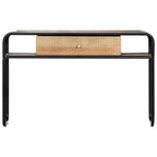 vidaXL Solid Mango Wood Console Table with Steel Frame - Vintage Charm, No Assembly Required, Ample Storage - 46.5"x11.8"x29.5"
