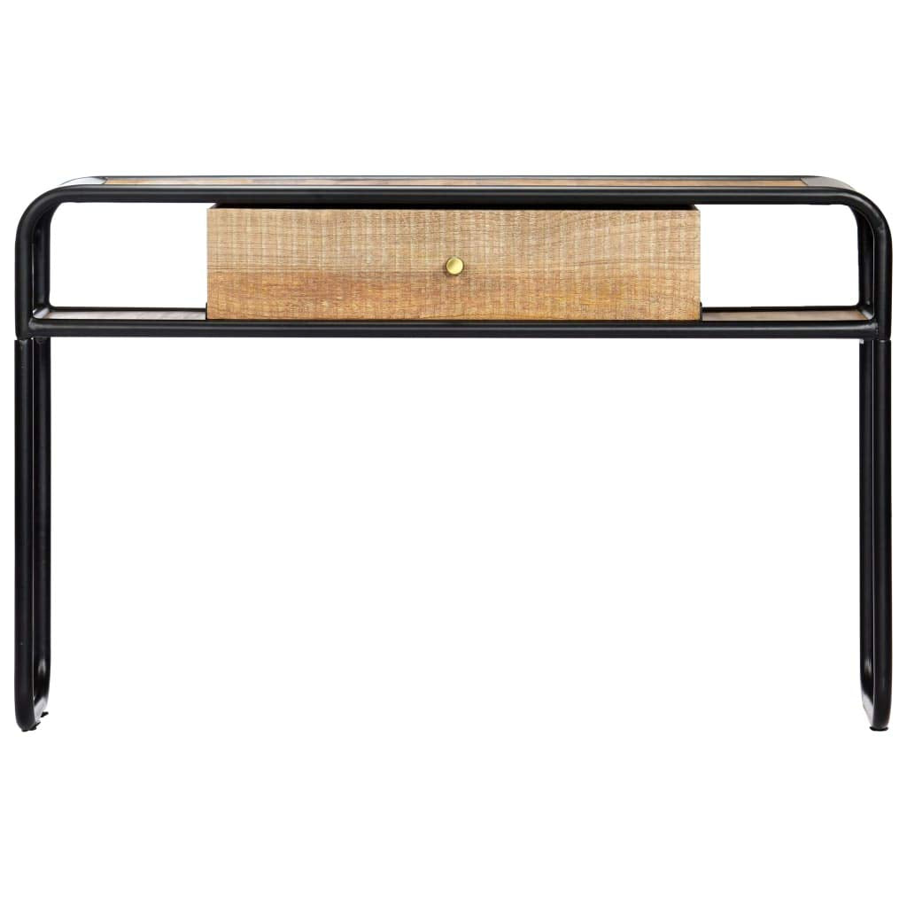 vidaXL Solid Mango Wood Console Table with Steel Frame - Vintage Charm, No Assembly Required, Ample Storage - 46.5"x11.8"x29.5"