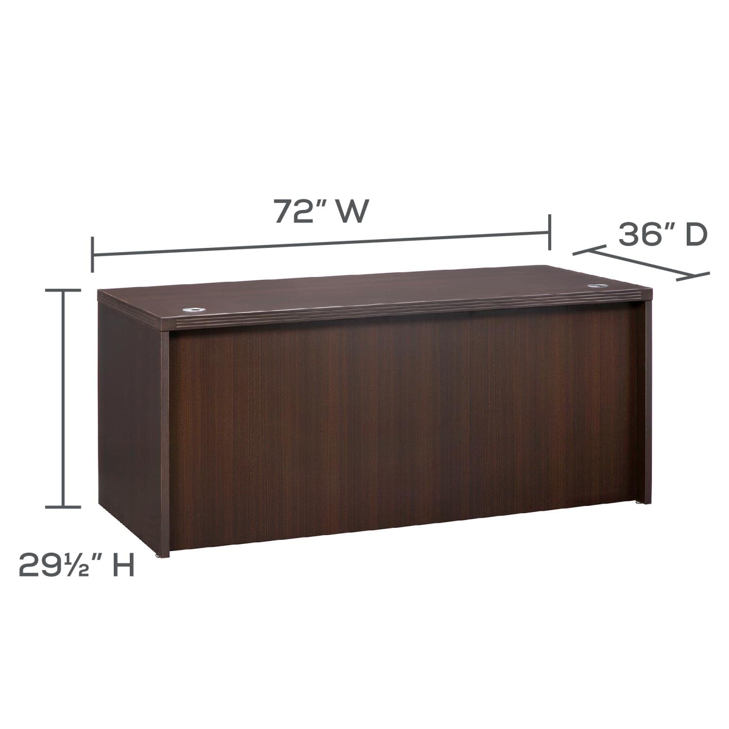 Safco Mayline ARD7236LDC Aberdeen Desk, 72", Mocha Laminate