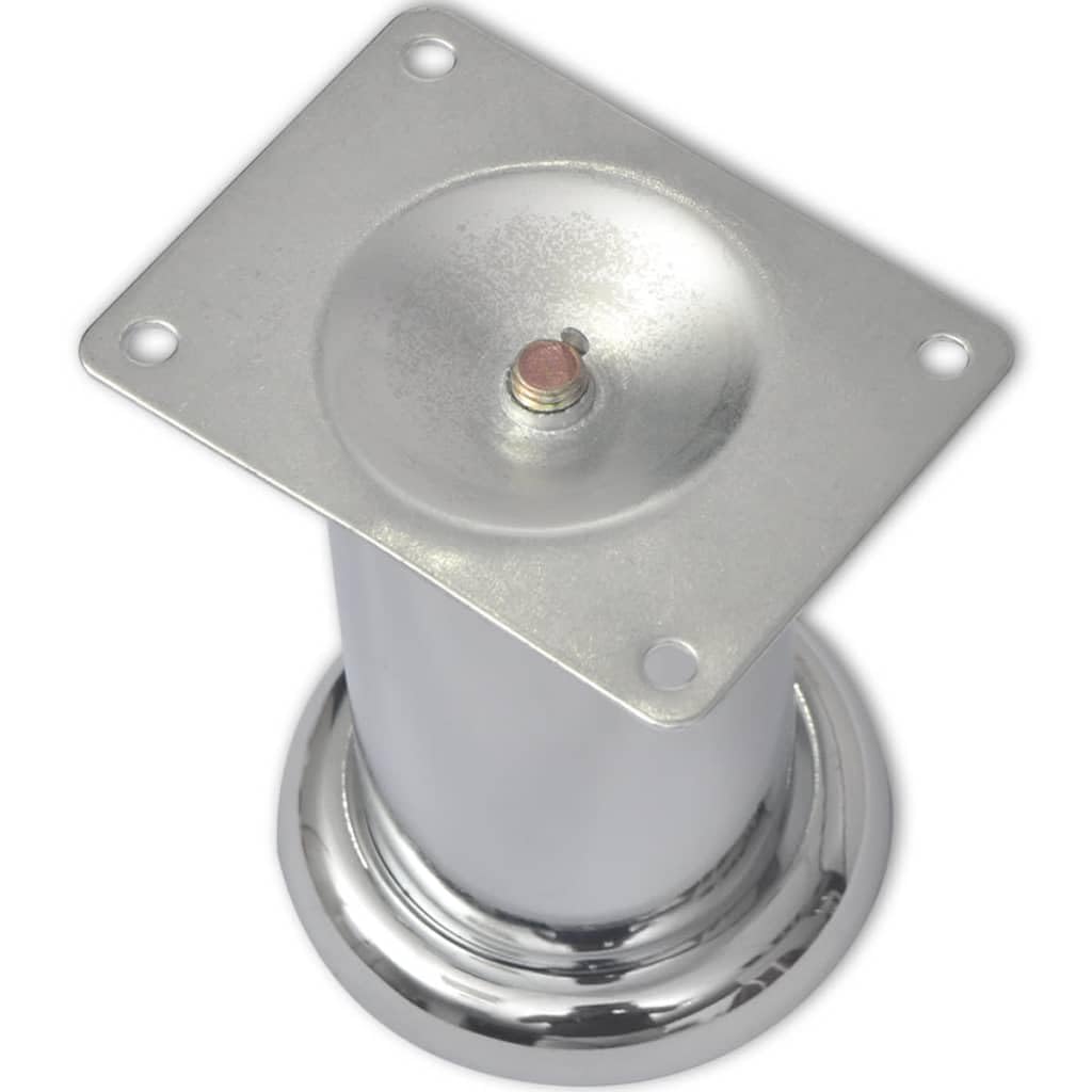 vidaXL 4 Round Sofa Legs Chrome 2.4&quot;