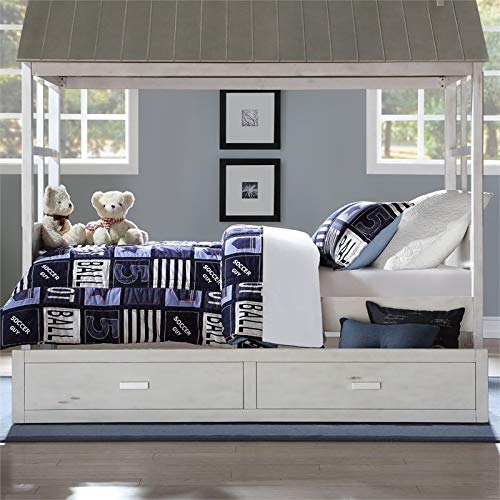 ACME Tree House II Trundle in Weathered White and Washed Gray
