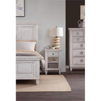 American Woodcrafters Salter Path Oyster White Wood 1-Drawer Storage Farmhouse Nightstand