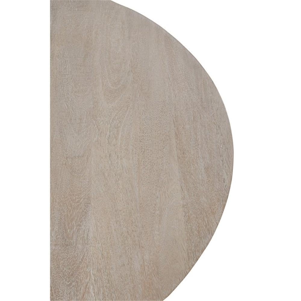 Kosas Home Beau 40X40 Round Mahogany Wood Coffee Table In Sand Brown