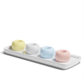 Small Toothbrush Holder for Bathrooms with Tray, Toothbrush Stand with Tooth Brushing Holder, Ceramic Toothbrush Holder for Bath