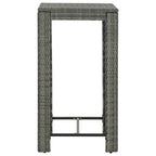 vidaXL Modern Patio Bar Table - Lightweight Poly Rattan Outdoor Table in Gray - 23.8"x23.8"x43.5"- Made with Durable PE Rattan and Powder-Coated Steel Frame - Suitable for Indoor and Outdoor Use