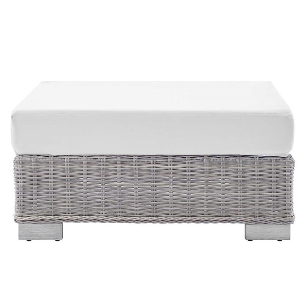 Conway Patio Wicker Rattan Ottoman - Thumbnail 2
