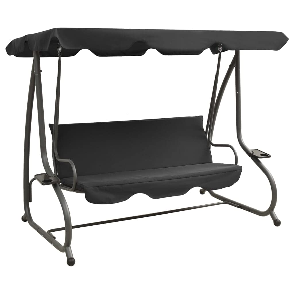 SKM Outdoor Swing Bench with Canopy Anthracite