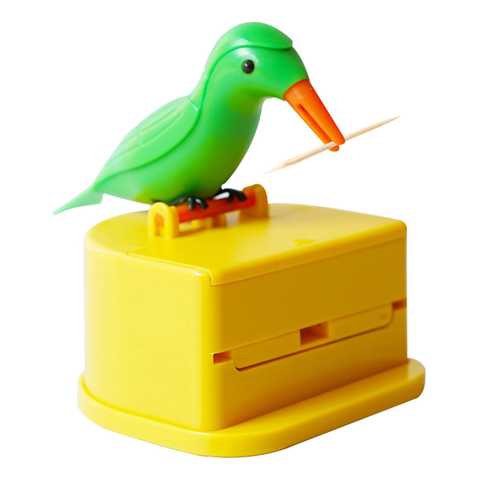 Woodpecker Toothpick Dispenser Little Bird Push-type Automatic Toothpick Holder with a Toothpick Box Portable Plastic Kitchen De