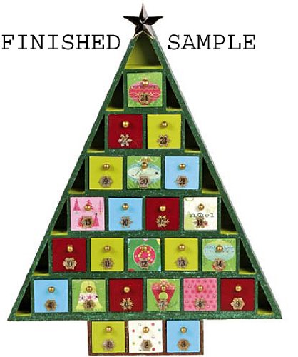 20 Inch Tall Christmas Tree Shaped Advent Calendar - Countdown With 24 Removable, Fillable Drawers | Unfinished Wood, Ready To D