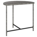 vidaXL Garden Table for Patio, Poly Rattan Material in Gray, Outdoor Furniture with Powder Coated Steel Frame, Assembly Required, Dimensions 31.5"x19.7"x29.5"