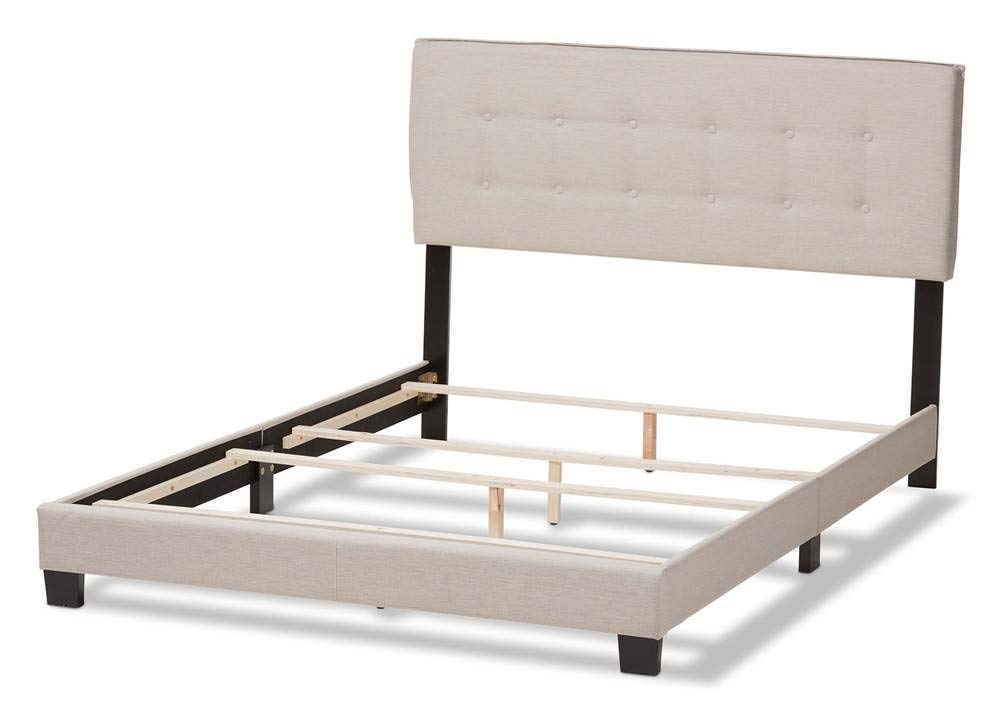 Baxton Studio Audrey Modern and Contemporary Light Beige Fabric Upholstered Full Size Bed