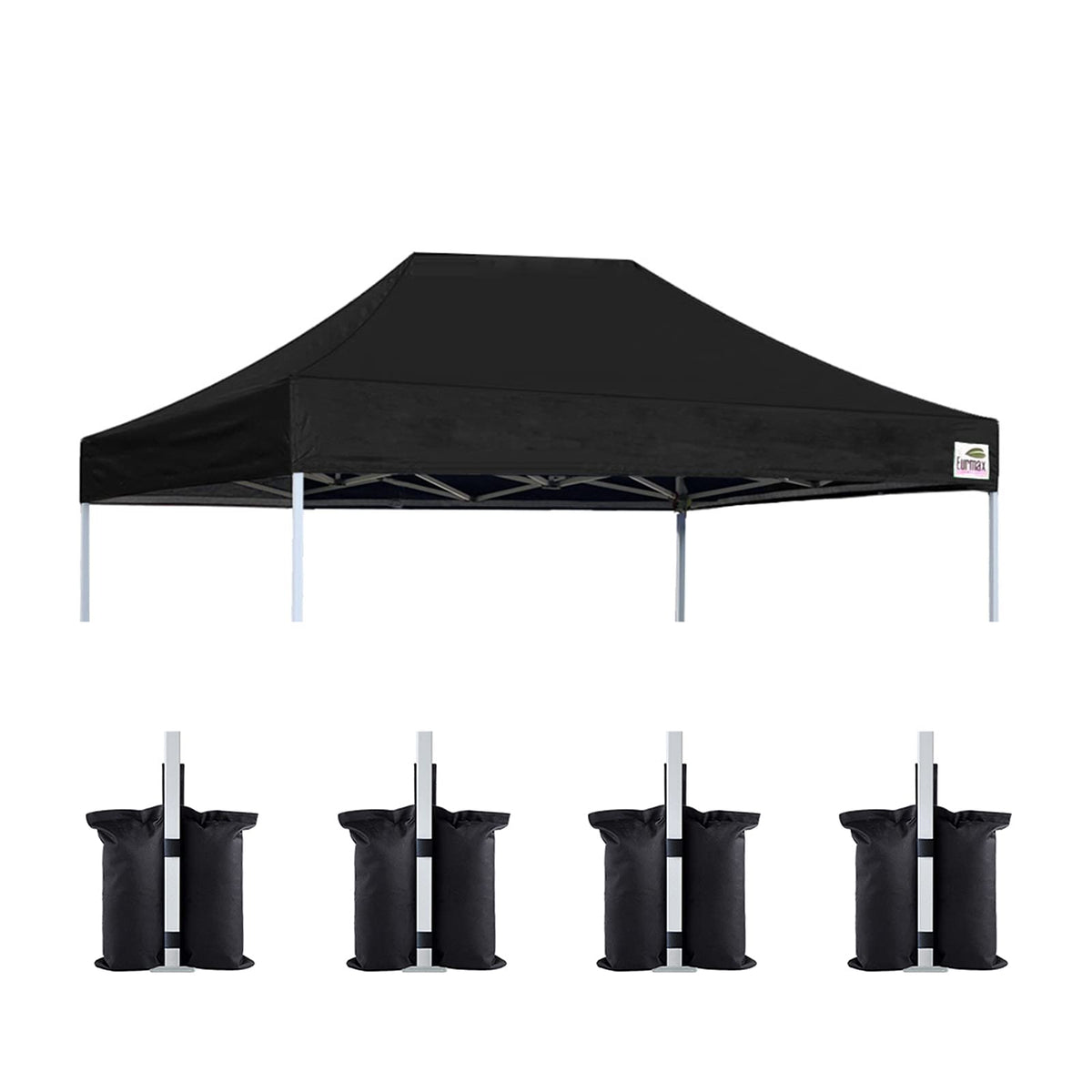 Eurmax Usa Pop Up Canopy Replacement Canopy Tent Top Cover, Instant Ez Canopy Top Cover Only,Bonus 4Pc Pack Canopy Weight Bag(8X