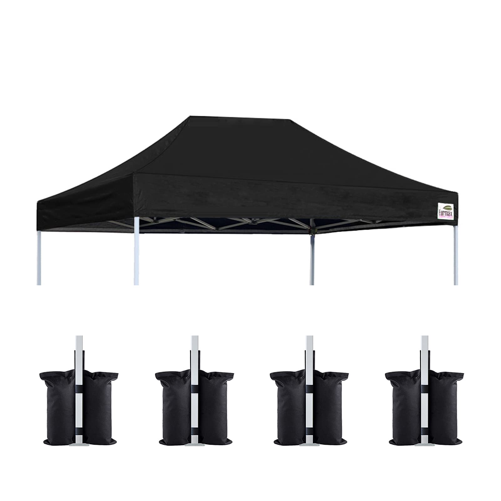 Eurmax Usa Pop Up Canopy Replacement Canopy Tent Top Cover, Instant Ez Canopy Top Cover Only,Bonus 4Pc Pack Canopy Weight Bag(8X