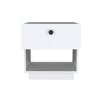 Single Drawer Nightstand 19&Quot; H With Open Storage Shelf, White