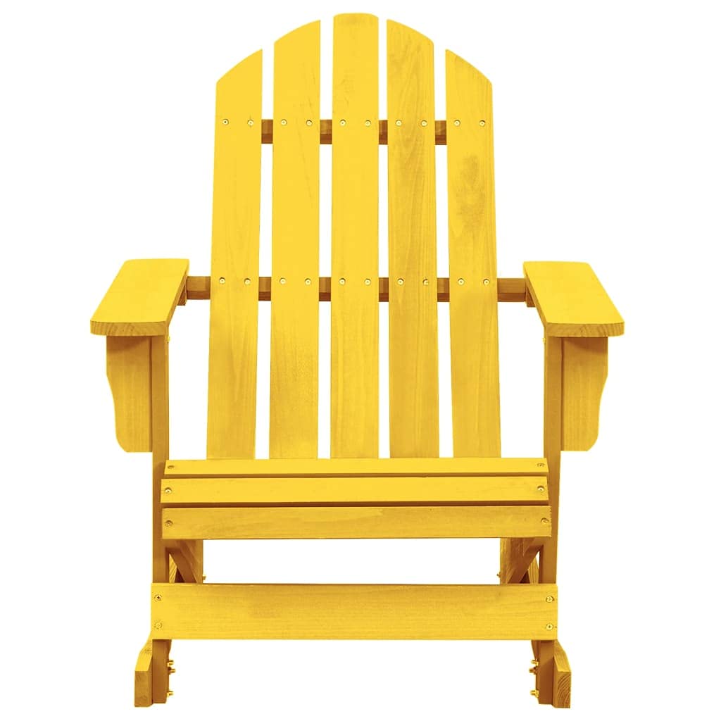 vidaXL Patio Adirondack Rocking Chair Solid Fir Wood Yellow