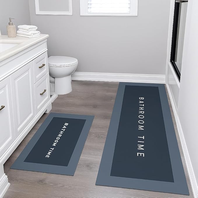 TECH LOGO ELECTRONICS 2 in 1 Bathroom mat Non Slip, Quick Dry Bath Mat NonSlip Rubber Doormat for Home, Kitchen, Washroom Comfo