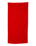 Q-Tees Velour Beach Towel One Size Black