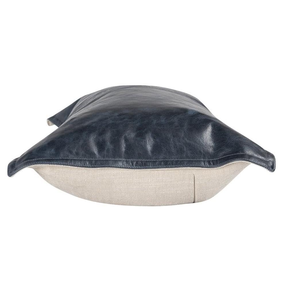 Kosas Home Cheyenne 14X26 Transitional Leather Throw Pillow In Nightfall Blue